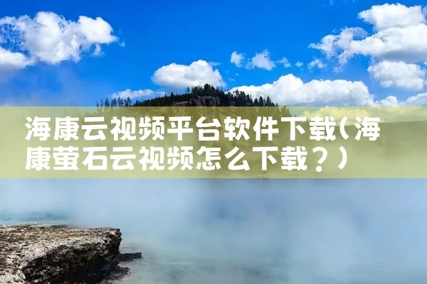 海康云视频平台软件下载