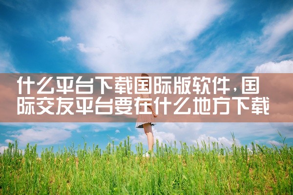 什么平台下载国际版软件
