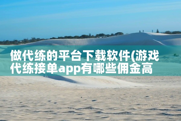 做代练的平台下载软件