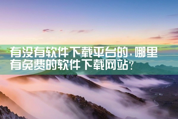 有没有软件下载平台的